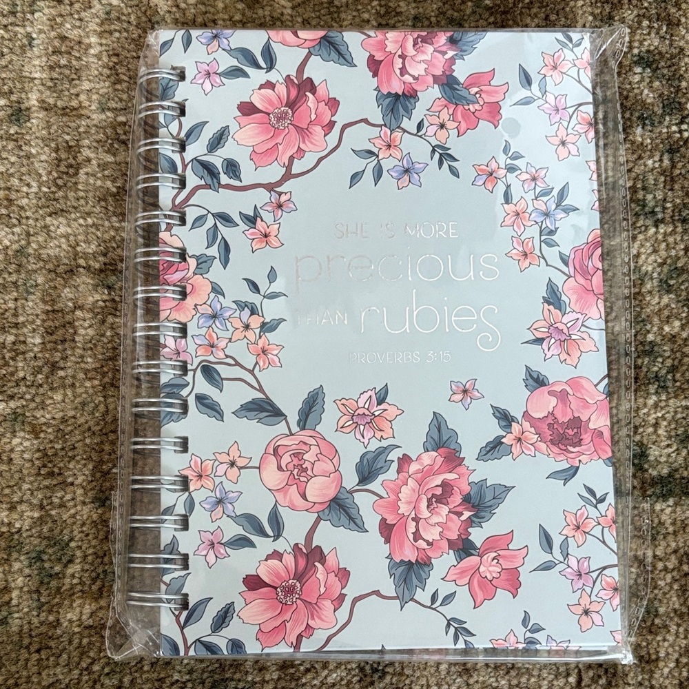 Floral Spiral Notebook - Pink and Blue - Picture 3 of 9